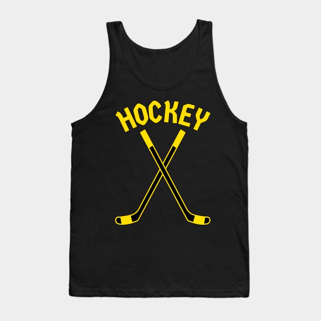 HOCKEY CROSSED STICKS LOGO Tank Top by HOCKEYBUBBLE